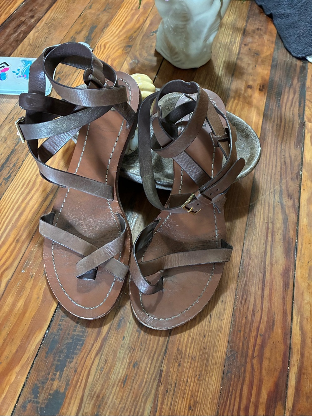 Tory Burch Brown Strappy Leather Women's Sandals size 9.5